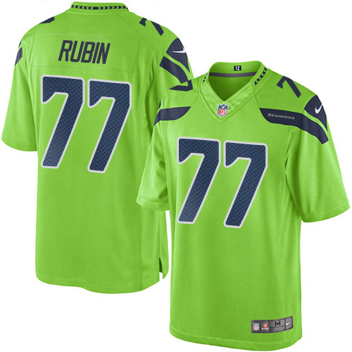 Youth Elite Ahtyba Rubin Nike Jersey Green - #77 Rush NFL Seattle Seahawks